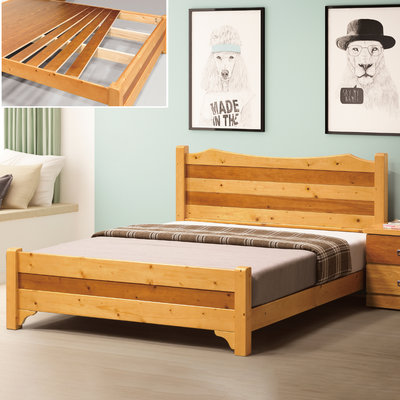 【在地人傢俱】22 簡單購N-雅歌檜木色5尺實木床板單人床台/床架 LC70-2