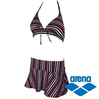 AsukA的窩窩 ~(衣)真品正品Arena彩色條紋三件式比基尼泳衣泳裝bikini