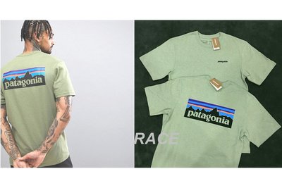 【RACE】PATAGONIA P-6 LOGO RESPONSIBILI T恤 短袖 圓領 基本款 淺綠 軍綠
