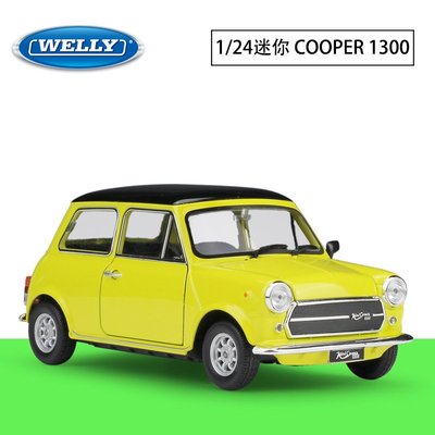 現貨汽車模型機車模型擺件WELLY威利1:24迷你庫珀MINI COOPER1300仿真合金汽車模型收藏擺件