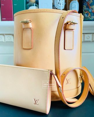 ( Yes! ) Louis Vuitton 真品 限量全植鞣皮革 雙肩背帶 子母水桶包 LV 【絕版34800含運費】