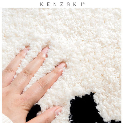 KENZAKI 可機洗防滑超柔圓形地毯SpadesLove設計師黑桃愛心地毯熱心小賣家