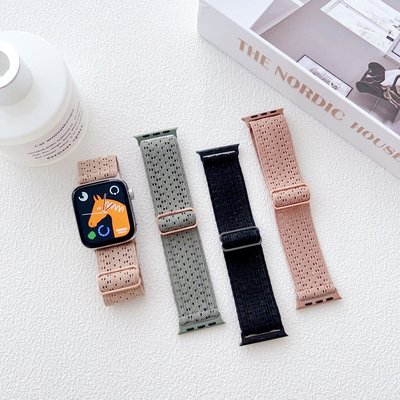 夏季輕薄透氣彈力錶帶 適用於 Apple Watch S8/Ultra/7/6/se2/4 蘋果智能手錶配件