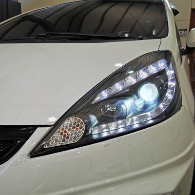 威德汽車 HID 車用 LED 大燈 霧燈 燈泡 08-13 FIT LED 大燈 實車安裝