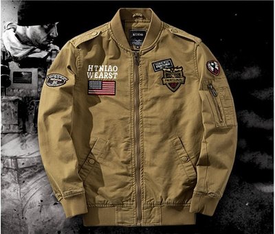 MA1 軍裝夾克 飛行員外套 復古 刺繡 貼布外套 薄款 *紅格子*11302017-15