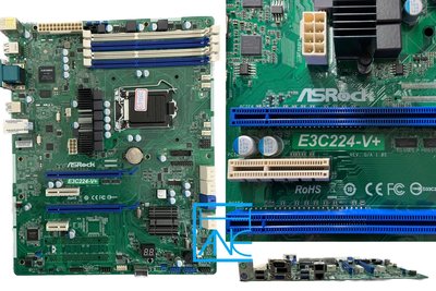 【 大胖電腦 】ASROCK 華擎 E3C224-V+ 主機板/ 無 擋板/1150/ECC/保固30天 直購價900元