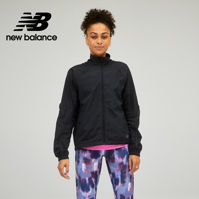 現貨 iShoes正品 New Balance 女款 黑 可收納外套 反光 尼龍 運動 慢跑 外套 WJ21264BK