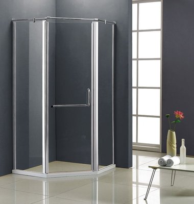 【工匠家居生活館 】 浴室拉門 五角型 無框門 單開式 強化玻璃 淋浴拉門 ✿ 含到府安裝