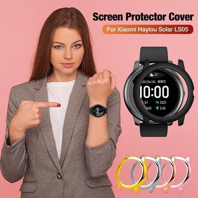 新款   適用小米有品 Haylou Solar LS05 智能手錶保護殼 電鍍PC殼 邊框保護殼 防摔保護套