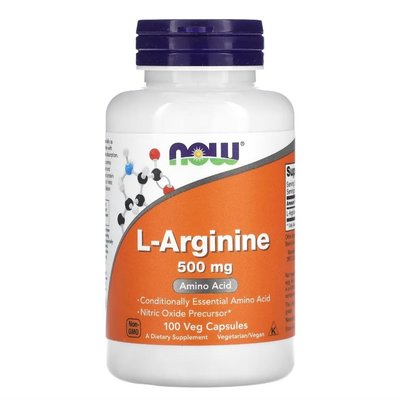 《 現貨 》Now L-Arginine 左旋精胺酸 500mg 100顆膠囊，l arginine， 精胺酸