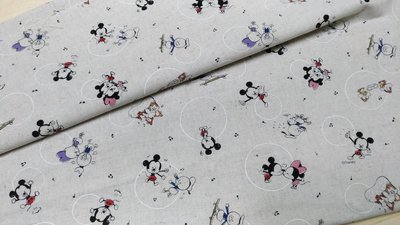 豬豬日本拼布 限量版權卡通布 Q版 迪士尼 米奇 米妮 唐老鴨 黛西 奇奇蒂蒂 角色  棉麻布料材質