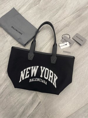 超新真品 balenciaga New York 黑色帆布 小型手提袋 購物包 托特包