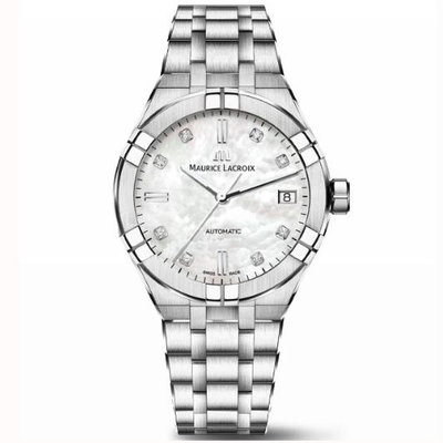 MAURICE LACROIX  AI6007-SS002-170-1 艾美錶 機械錶 39mm 8顆鑽 珍珠母貝 男錶 女錶