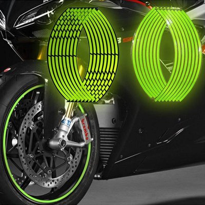 摩托車汽車貼紙鋼圈輪圈貼 改裝輪轂貼花車輪貼電動車裝飾反光貼-概念汽車