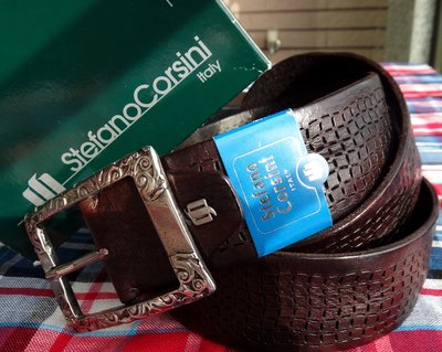 Stefano Corsini義大利品牌全牛皮帶 深咖啡色 購於歐洲時尚名品館 原價8800元 只賣4500元 全新品
