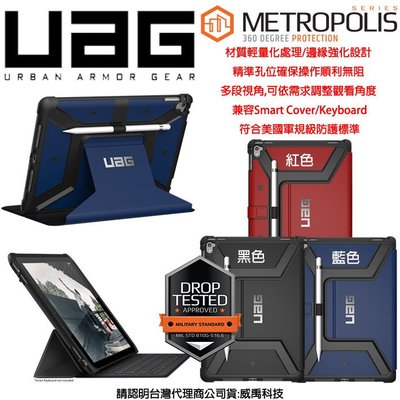 伍 UAG Apple iPad A1675 Wi-Fi 軍規 防摔 皮套 P9 METROPOLIS 三色