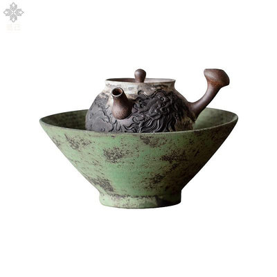 覓己手工浮雕墨龍茶壺中式復古家用老巖泥粉引側把壺陶瓷功夫茶具