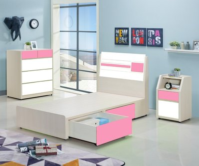鴻宇傢俱~妮斯兒童系統櫃格局3.5尺單人床頭片-粉色~促銷優惠價、另有折扣價