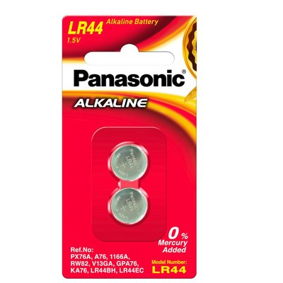 【國際牌Panasonic】LR44 鹼性電池1.5V鈕扣電池 2顆/卡 吊卡裝(公司貨)