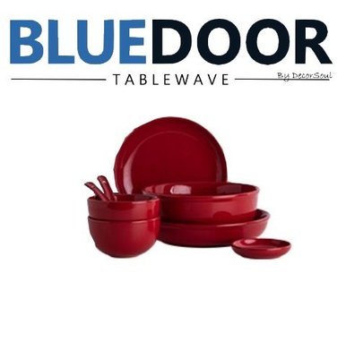 BlueD_紅色卡門系列套組 碗盤組 9件組 盤子 深盤 圓盤 飯碗 湯匙 設計裝潢新居入遷 結婚 新年伴手禮 過年喜慶