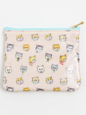 [日本製]franche lippee童趣貓咪防水萬用包/零錢包/化妝包/面紙包