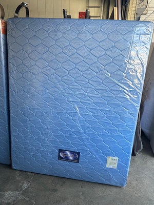 毅昌二手家具~全新藍色印花5尺雙人床墊~熱銷款