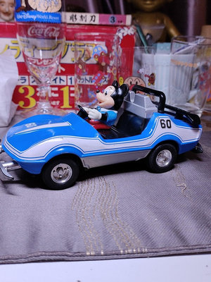 日本中古迪士尼米奇鐵皮回力車 日產 米老鼠 回力車 鐵皮玩具