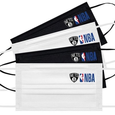 【公司貨-品質第一】NBA籃網一次性三層口罩定製LOGO印字印圖案明星動漫個性定製