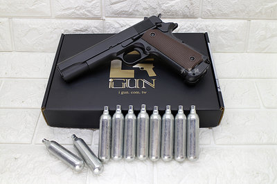 台南 武星級 iGUN M1911 手槍 CO2槍 PMC + CO2小鋼瓶 ( COLT 45手槍MEU柯特1911