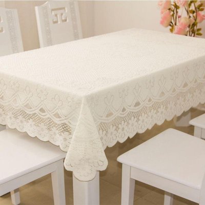 桌布臺布餐桌布田園 多用蓋布冰箱蓋布床頭罩茶幾布桌墊桌套 白色