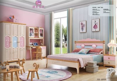 [糖果家具]兒童床 青年床5尺床 兒童床組 (另有售書桌衣櫃床頭櫃) 公主床 雙人床架 兒童家具 實木床