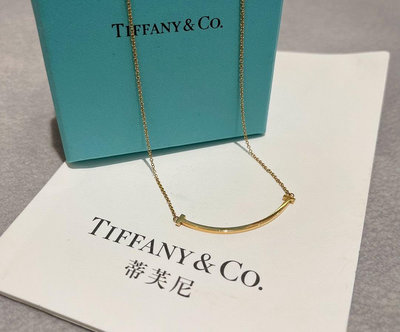 Tiffany T系列 Smlie 18k黃金笑臉項鍊 鍊長