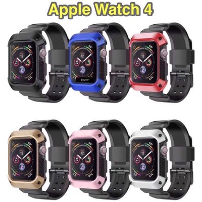 全方位防護 apple watch6 5 4系列se錶帶 40mm 42mm一體保護殼 iWatch4手錶錶帶 運動防摔