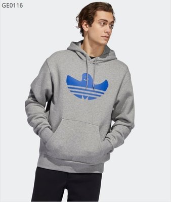 現貨熱銷-全新現貨 Adidas 愛迪達 灰色 ge0116 幽靈 大logo  連帽帽T 男款 滿千免運