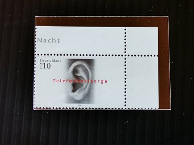 (C11165)德國1998年貧困人救助熱線電話-耳朵(帶邊紙)郵票1全