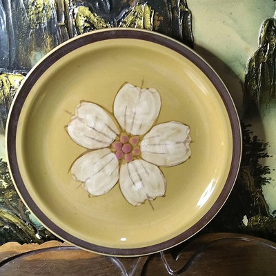 新 上世紀80年代銅官窯窯變花卉盤，直徑25.7厘米，全品。