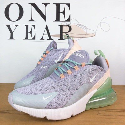 【正品】ONE YEAR_ Nike Air Max 270 紫 粉紫 紫色 湖水綠 馬卡龍 白勾 CI1963-514潮鞋