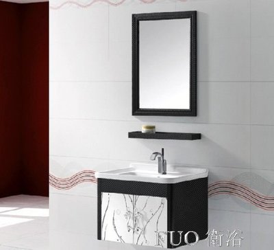 FUO衛浴: 70公分 時尚新品  航空用合金材質 浴櫃陶瓷盆組 (含龍頭,鏡子整組)  T9786-70期貨!