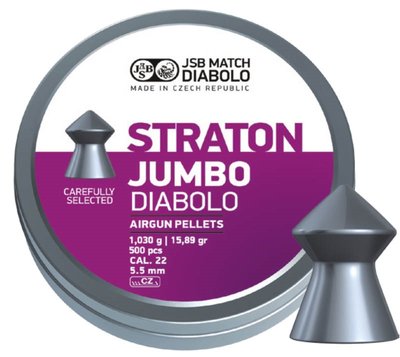 【磐石】JSB Straton 5.5mm/.22 1.030g尖頭喇叭彈鉛彈500入-E9135503
