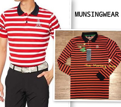 【 The Monkey Shop 】日本製 全新正品 Munsingwear 企鵝 紅色+黑色條紋經典款 Polo 衫