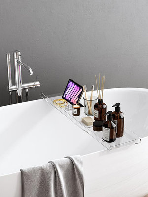 現貨 亞克力置物架浴室SPA浴缸架泡澡防水隔板簡約輕奢收納托盤
