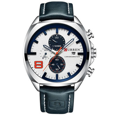 【快速出貨】Curren卡瑞恩新款8324男士手錶 皮帶防水錶 六針手錶 日曆男表