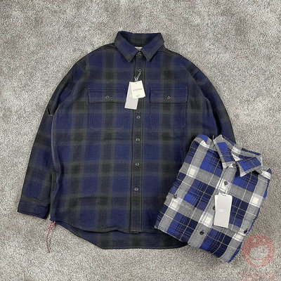小Z代購#BEAMS JAPAN 21SS Indigo 日產藍染紅繩寬松格紋工裝襯衫