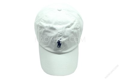 【高冠國際】POLO RALPH LAUREN 電繡 Logo 撞色 復古 小馬 老帽 彎帽 現貨 白色 白 藍