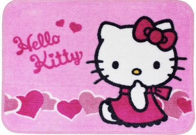 Hello Kitty 室內外腳踏墊 65x45cm 愛心粉 ~ 三麗鷗 防滑止滑 踏腳墊 地毯 地墊坐墊 正版