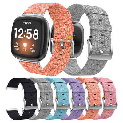 Fitbit Versa 3 錶帶/Fitbit Sense 錶帶帆布錶帶手錶手鍊替換錶帶配件