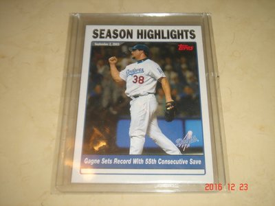 美國職棒 Dodgers Eric Gagne 2004 Topps 55th Consecutive Save 球員卡