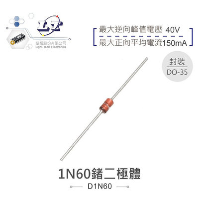 『聯騰．堃喬』鍺二極體 1N60 40V/150mA DO-35 檢波二極體