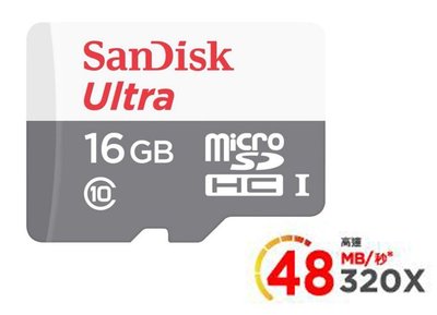 SanDisk Ultra microSD UHS-I 16GB 記憶卡-白 (公司貨)