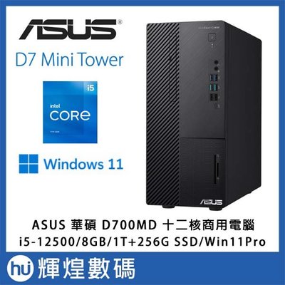 ASUS D700MD專業商用電腦 12代i5-12500 8GB/1TB/256GB SSD W11Pro送防毒+8G